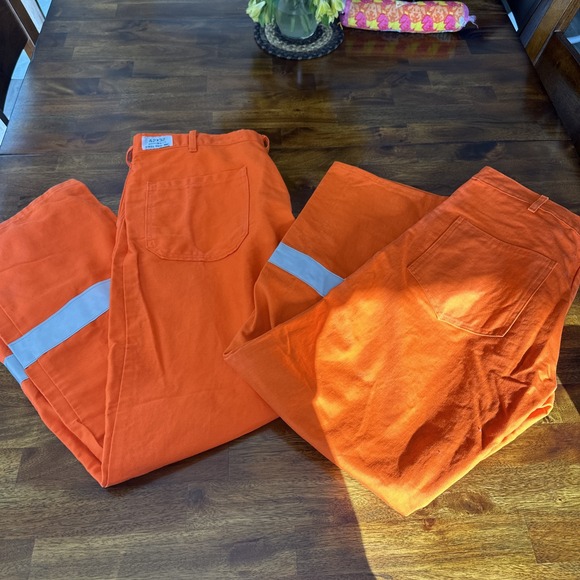 Other - 2 Pair Steel Grip Westex Indura FR Flame Resistant Orange‎ Work Pants Mens 42x32